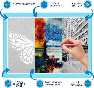 Rechargeable A4 Light Pad for Tracing & Weeding - LED Light Board for Weeding...