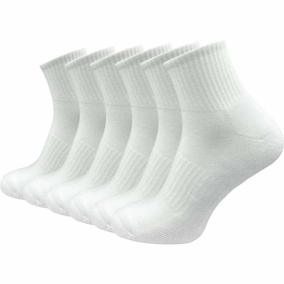 GAWILO 6 Paar Damen Tennissocken Sportsocken Kurzschaft weiß schwarz Baumwolle