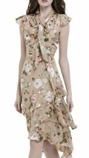 Alice + Olivia Lavenia Floral Tiered Ruffle Midi Dress size 8 NWOT