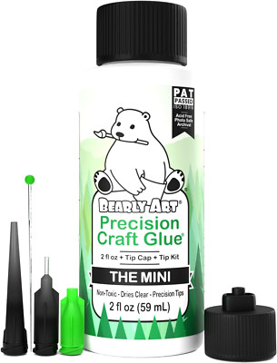 Bearly Art Precision Craft Glue - the Mini - 2Fl Oz with Tip Kit - Acid Free Arc