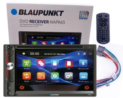 Blaupunkt 6.9'' 2-Din Touchscreen DVD AM FM Receiver w/Bluetooth & Remote -NAPA65
