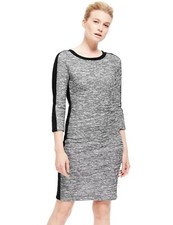 M&S COLLECTION Elegant Grey Bouclé Tunic Panel Bodycon Dress UK Size 10