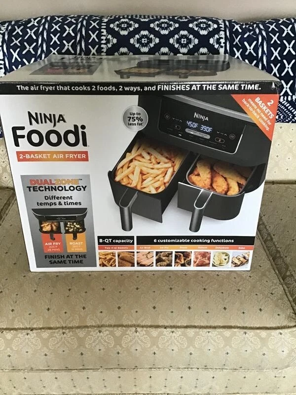 Ninja DZ100 Foodi 4-in-1 8 qt 2-Basket Air Fryer with DualZone Technology  649661994244