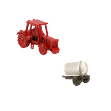 Spur N Traktor rot klein mit Gülle Anhänger lackiert