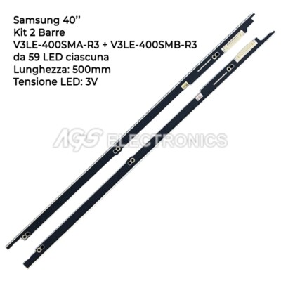 KIT2 BARRES DE BANDE TV-LED SAMSUNG 2013SVS40-7032SNB-3D, BN96-25443A,