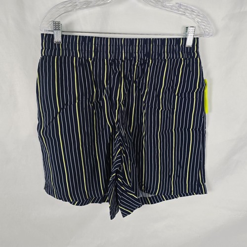 BP + Wildfang Shorts Women's M Navy Pinstripe Elastic Waist Pull On Relaxed NWT