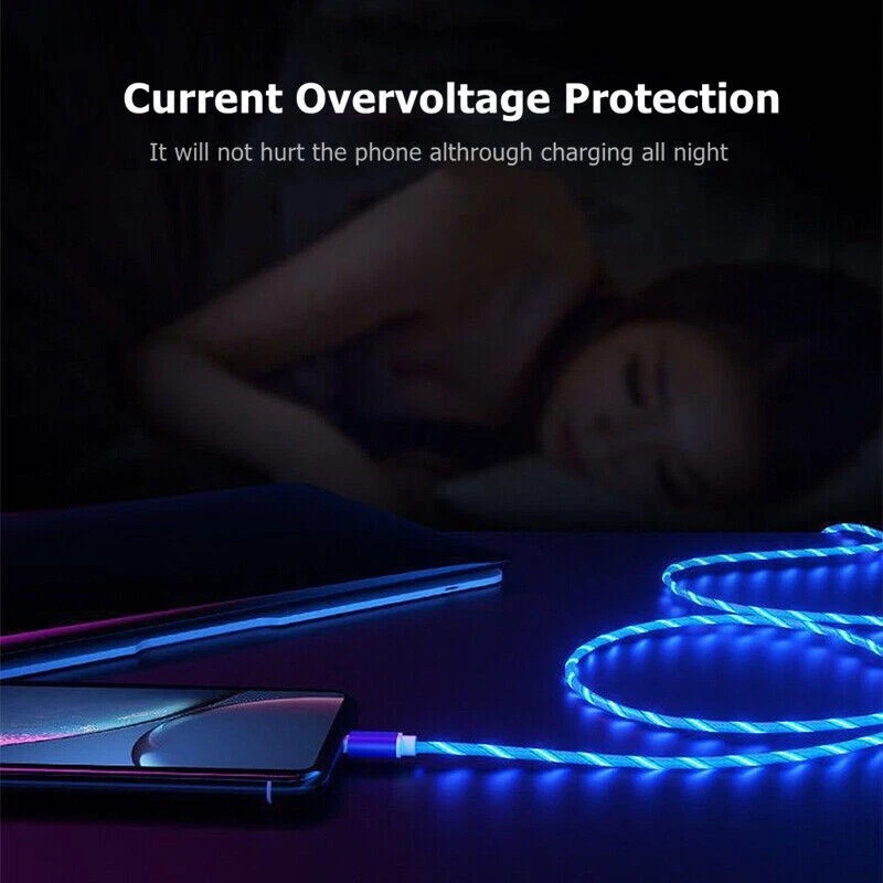 Cable de carga rápida de luz LED tipo C a C para Samsung Galaxy S21 S22 S23 Ultra Reino Unido Foto 3 de 4
