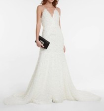 ROTATE BIRGER CHRISTENSEN Bridal Miley faux feather gown size 34