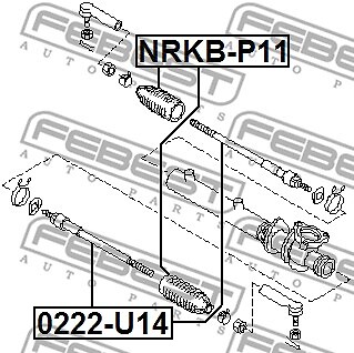 0222-U14 FEBEST Inner Tie Rod for NISSAN