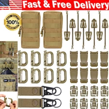 Molle Accessories Set Tactical Backpack Vest Belt D Ring Grimloc Locking Gear Cl