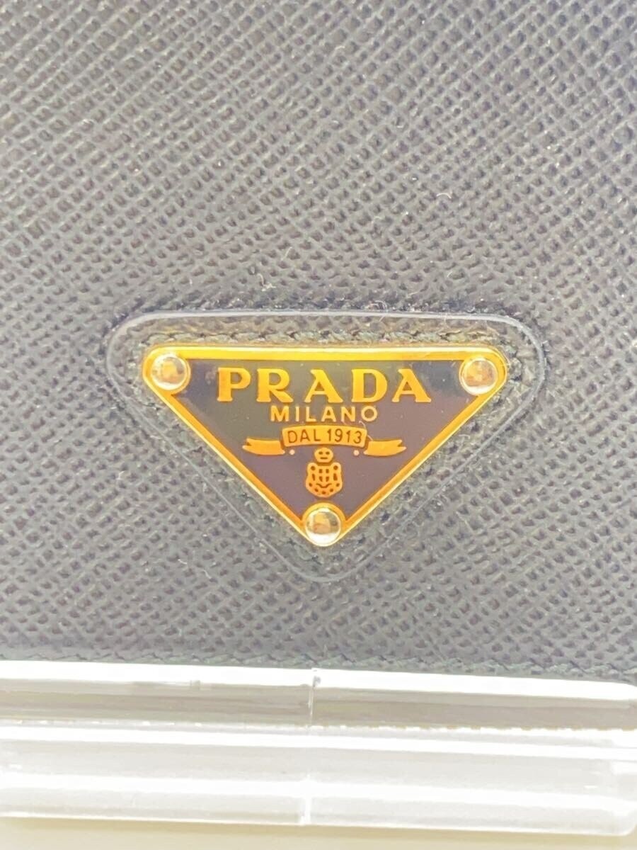 PRADA Card Case Leather BLK Plain Women's 1MC085 thumbnail 3