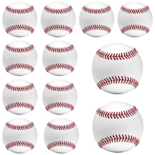 12 Pack Blank Hard Baseballs Solid Cork Core, 9 Inch Baseball Balls Unmarked ...