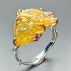 Rough Expensive Yellow Sapphire Ring 925 Sterling Silver Size 8 /R465513