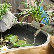 Bamboo Fountain Spout with Diameter for Fish Tank Patio and Garden Decor