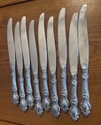 Wallace & Sons Sterling Silver Dinner Knives Violet Pattern - 9 Knives