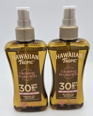 2 x HAWAIIIAN Tropic Glowing Protection Trockenölnebel LSF30 200ml Brandneu FRISCH