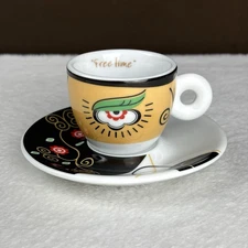 Vtg Sarica Free Time Eye Modern Abstract Art Picasso Espresso Cup & Saucer Set!
