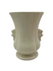 Vintage 1940's McCoy Pottery White Leaves and Berries Art Deco Vase 8 1/4" Tall