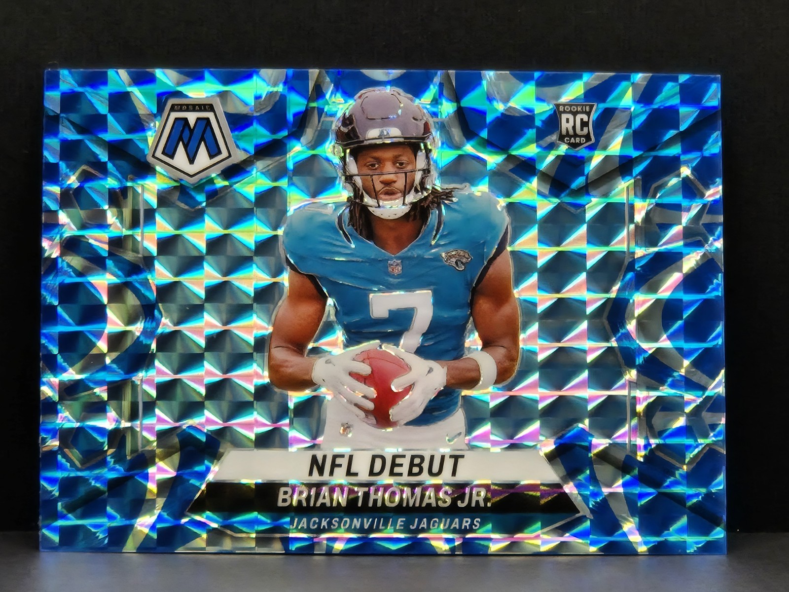 2024 Mosaic - NFL Debut Brian Thomas Jr. #282 Reactive Blue Mosaic Prizm (RC)