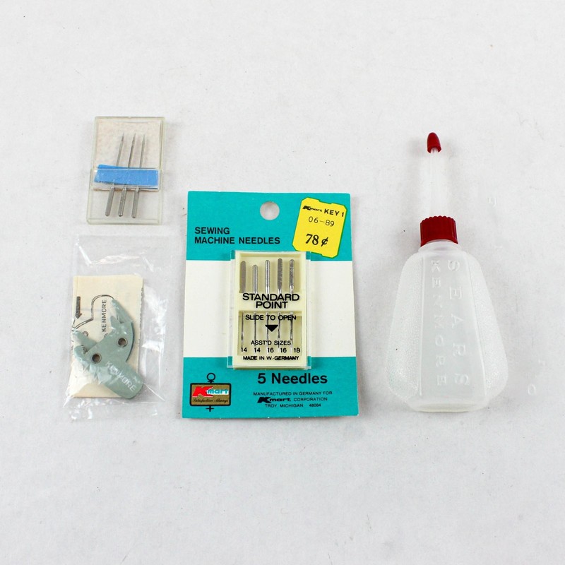 Lot of 3 Sewing Machine Accessories Kenmore Threader Oil Needles