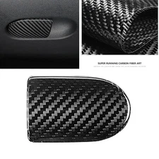 1x Carbon Fiber Storage Box Handle Cover For Mini Cooper F55 F56 F57 2014-2021