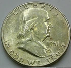 US 1951 Franklin Half Dollar  **