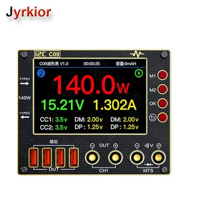 I2C C09 Waveform Ammeter 0-40V Input Dual Channel Voltage Current Tester 