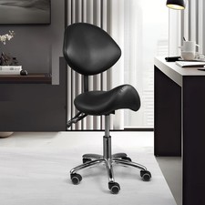 Hydraulic Saddle Stool Rolling Swivel Chair with Wheels Heavy Duty Stool Chair