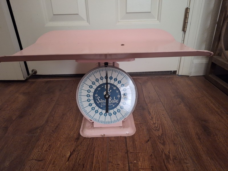 Antique VINTAGE  Sani-Babe Nursery Scale PINK