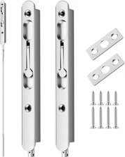 2 Pcs 18 Inch Extended Flip Lever Flush Bolt for Double Door, Extra Long Heavy D