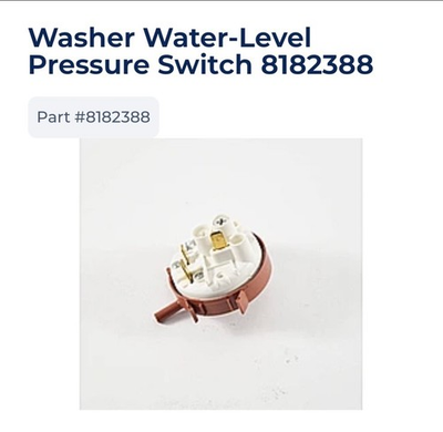 #ad 8182388 Whirlpool Pressure Switch Genuine New 8182388 OEM TESTED amp;Working $119.89