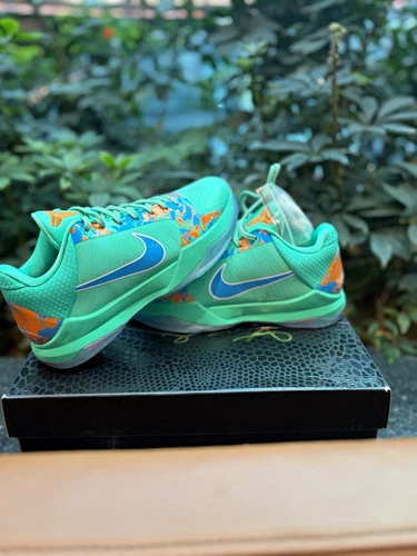 Nike Kobe V Protro Low Top Lace-Up Basketball Sneaker Green/Blue/Orange DX1200
