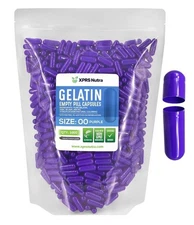 Size 00 Empty Purple Capsules - 1000 Count