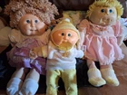 Cabbage Patch Kids Baby Doll Lot Soft Body Blonde Brown Yarn Hair Blue Eyes