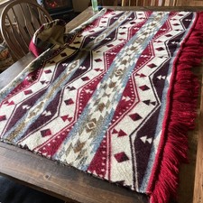 Alpaca Wool Hooded Native American Poncho OS Adult Southwestern Aztec Kay