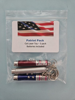 #ad Patriot Pack Cat Toy Laser Teaser Cats quantity 3 pc Red Silver Blue $10.00