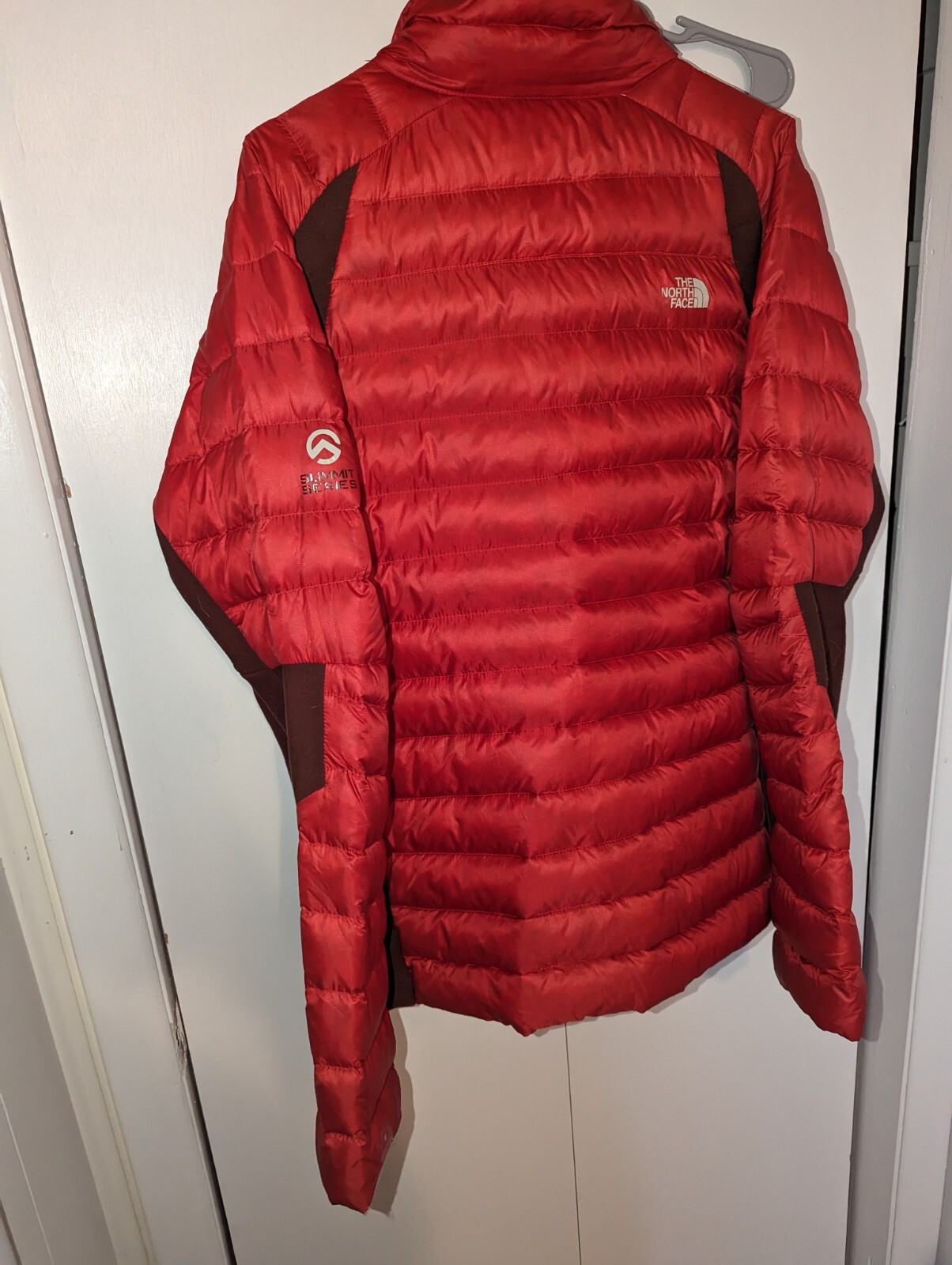 The North Face Summit Series 800 Down Jacket Mens Size XL Red Puffer FLAWS