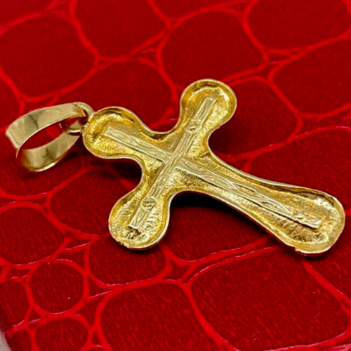 Colgante Crucifijo Jesús Cruz Oro Amarillo 18kt Quilates Para Collar Hombre. - Imagen 3 de 11