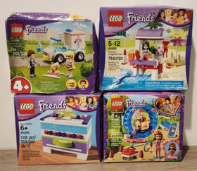 Lego Friends Lot: 41028/Dolphin, 40266/Storage, 41383/Hamster & 41694/Pet Clinic