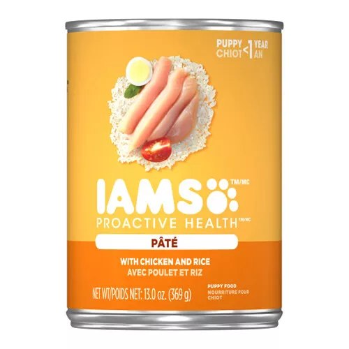IAMS Proactive Health Pat Puppy Wet Dog Food Pate w Chicken Rice 12Each 13.2
