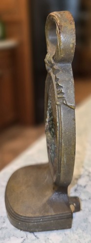 Antique Bradley & Hubbard #229 Flower Oval Cast Iron Doorstop  B&H-8" Tall - Picture 2 of 5