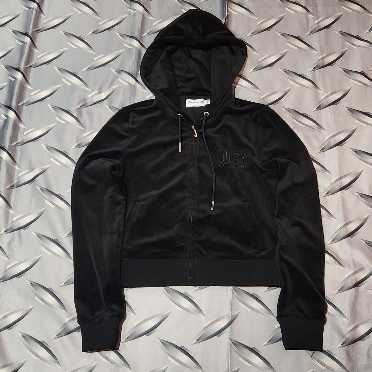 Juicy Couture Velour Velvet Zip Up Jacket Black S Track Suit Juicy Couture Velour Velvet Zip Up Jacket Black S Track Suit