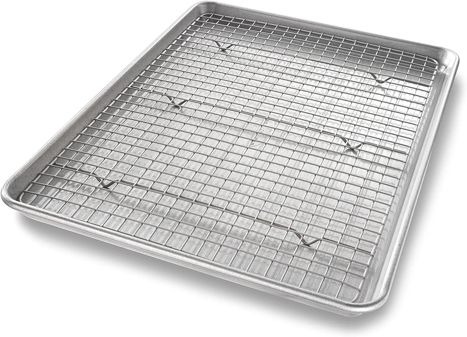 Bakeware Half Sheet Baking Pan and Bakeable Nonstick and Cooling Rack Set, Metal