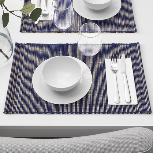 IKEA GULDID Place mat, blue, set of 2 18x13 " - Picture 6 of 6