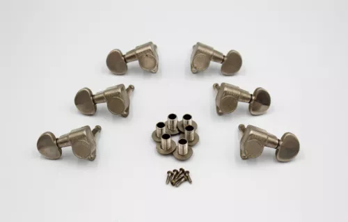 1960's Vintage Grover Futura Tuners ~NICKEL~ Pat Pend Flat Back USA Gibson