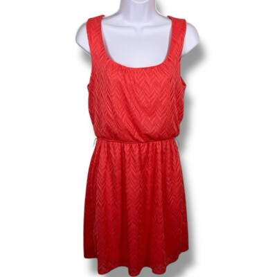 Medium Coral Maurices Lace Dress Orange Lined Sleeveless Stretch Boho  Bohemian | eBay