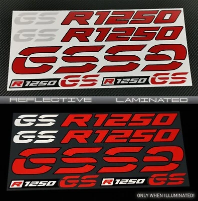 Reflektierende Motorrad Aufkleber stickers für BMW GS R1250GS Laminiert Rot - Bild 1 von 4