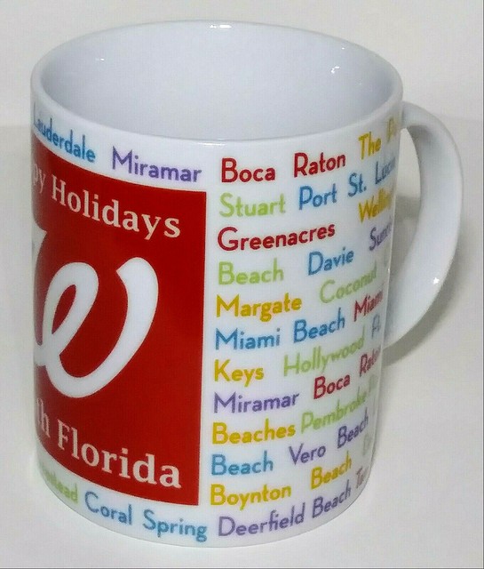 Walgreens Coffee Mug Happy Holidays South Florida Ceramic White Tea Cup