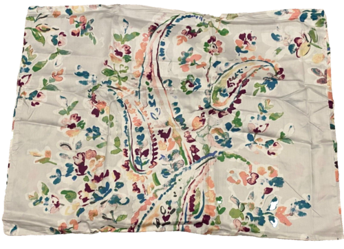 NEW THRESHOLD Full/Queen Duvet Cover Set 100% Cotton Color Floral Paisley Grey