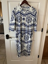 Dress blue/white Aline size medium no tags